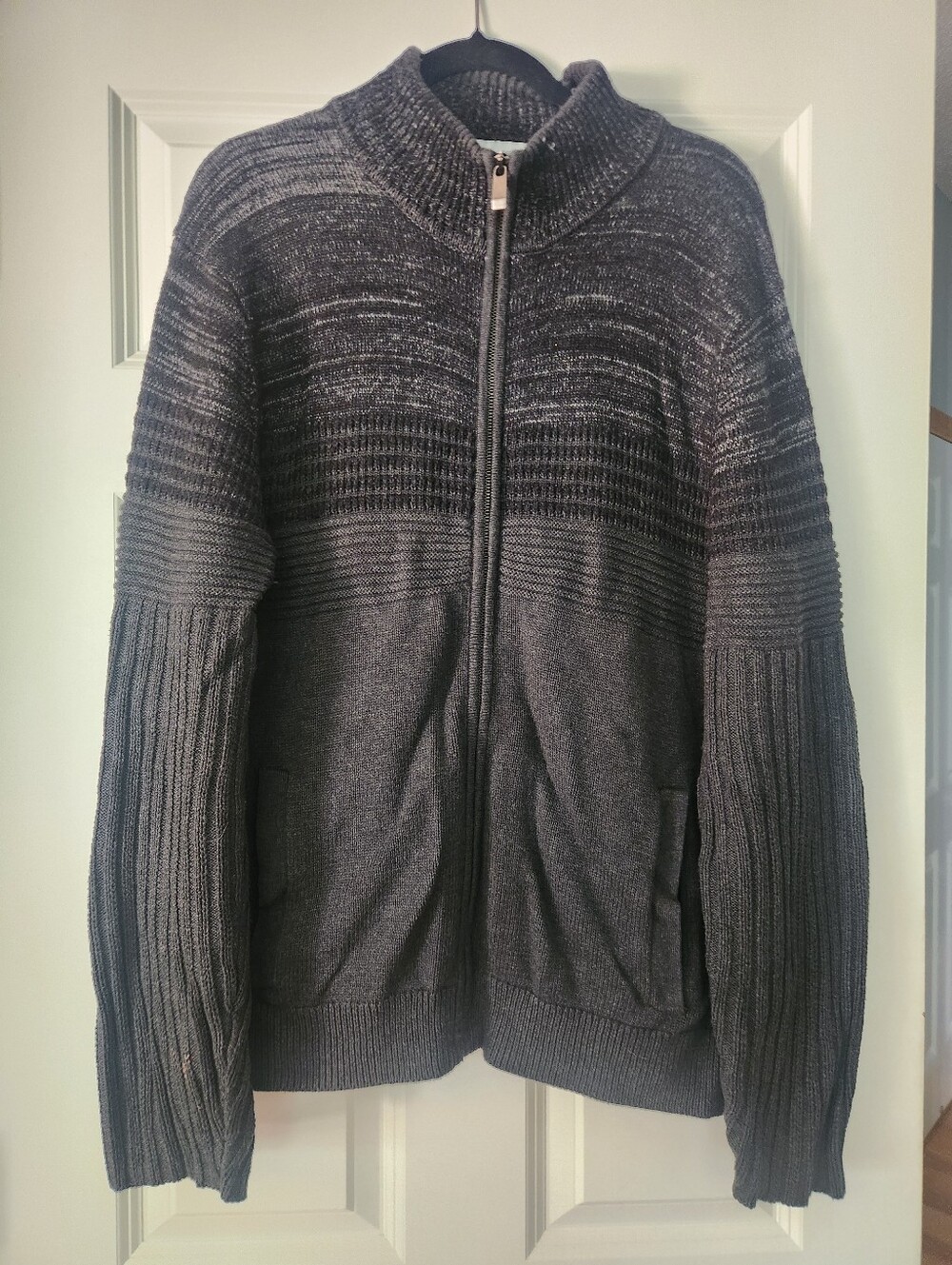 Calvin Klein Men's Full-Zip Sweater Jacket - Charcoal
